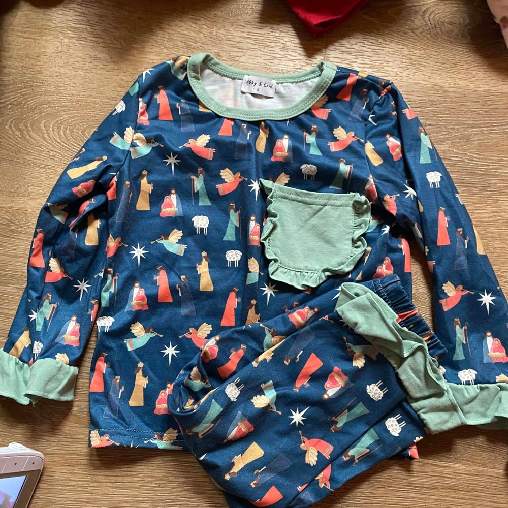 Kids Pajamas with Nativity Print